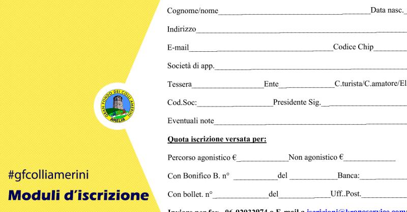 Moduli d'iscrizone - Granfondo Colli Amerini